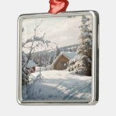 Gemonteerd - Winterlandschap in Solbelyst Metalen Ornament (Links)