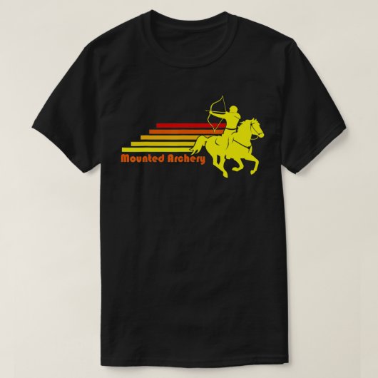 Gemonteerde aardewerk Retro Equestrian  T-shirt (Design voorkant)