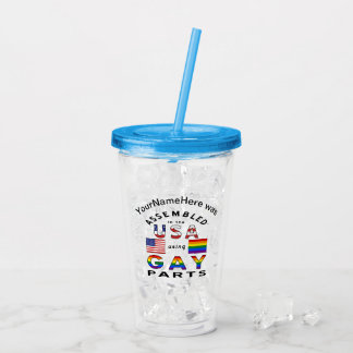 Gemonteerde Amerikaanse Gay Onderdelen Gepersonali Acryl Drinkbeker