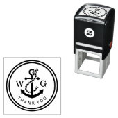Gemonteerde bootanker met koppelmonogram Bedankt Zelfinktende Stempel (In situ)
