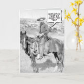 Gemonteerde cowboy Birthday Card Kaart (Gele Bloem)