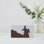 Gemonteerde cowboy op Westerne Visitekaartjes van  (Staand voorkant)