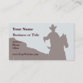 Gemonteerde cowboy op Westerne Visitekaartjes van  (Achterkant)