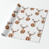 Gemonteerde Herten Hoofd Wildlife Vakantie Cadeaupapier (Uitgerold)