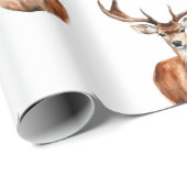 Gemonteerde Herten Hoofd Wildlife Vakantie Cadeaupapier (Rol Hoek)