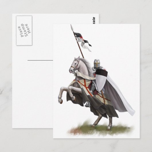 Gemonteerde Knight Templar Briefkaart (Voorkant / Achterkant)
