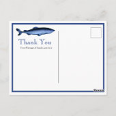 Gemonteerde marineblauwwitte haaienkust briefkaart (Achterkant)