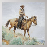 Gemonteerde ruiter Western Art door Edward Borein