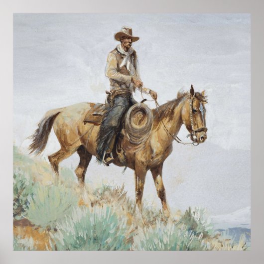 Gemonteerde ruiter Western Art door Edward Borein Poster (Voorkant)