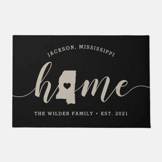 Gemonteerde staat Mississippi Home State Deurmat (Voorkant)