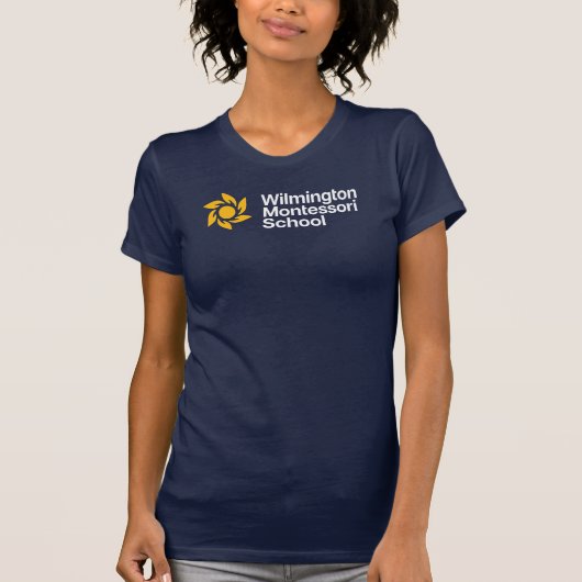 Gemonteerde vrouwen Navy Logo T T-shirt (Voorkant)