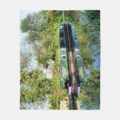 GEMOOREERDE NARROWBOAT OP DE KANELE VLUCHTUITBlank Fleece Deken (Voorkant)