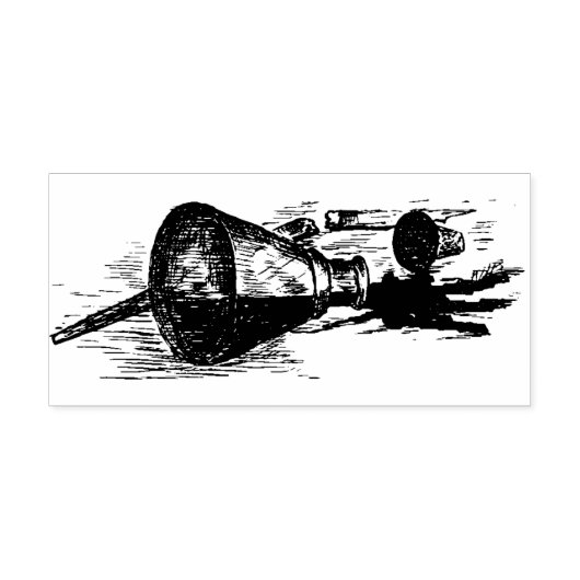 Gemorst Inkt Fles en Pen Rubber Stamp Rubberstempel (Afrduk)