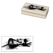 Gemorst Inkt Fles en Pen Rubber Stamp Rubberstempel (Gestempeld)