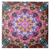 gemorst mandala in reliëf kleurrijke artistieke bl tegeltje (Voorkant)