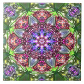 gemorst mandala in reliëf kleurrijke bloemkool tegeltje (Voorkant)