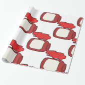 Gemorste Jam Schattigee Rode Jelly Jar Cadeaupapier (Uitgerold)