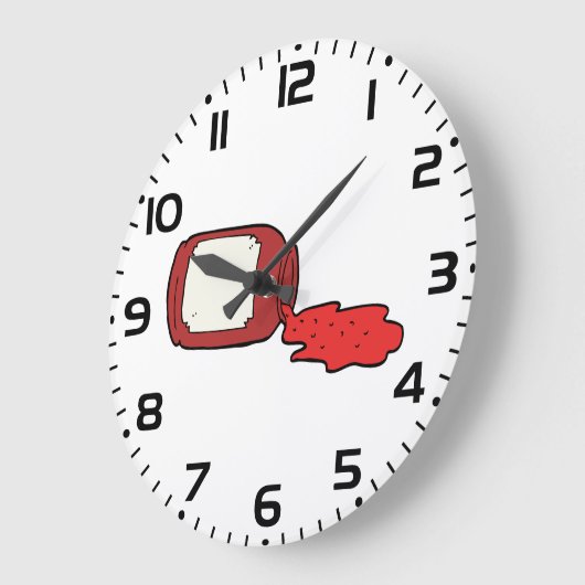 Gemorste Jam Schattigee Rode Jelly Jar Grote Klok (Hoek)