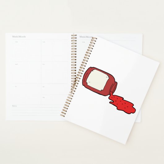 Gemorste Jam Schattigee Rode Jelly Jar Planner (Display)