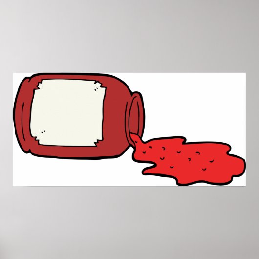 Gemorste Jam Schattigee Rode Jelly Jar Poster (Voorkant)