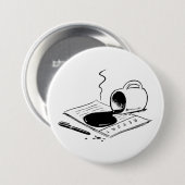 Gemorste koffie op rapport Grappig kantoormishap Ronde Button 7,6 Cm (Voorkant /achterkant)