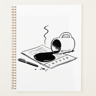 Gemorste koffie op rapport Grappige kantoormisère Planner