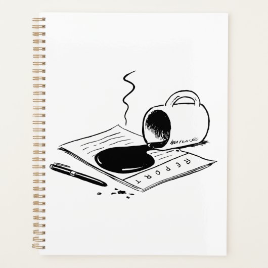 Gemorste koffie op rapport Grappige kantoormisère Planner (Voorkant)