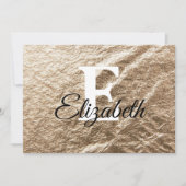 gemorste monogramtypografie goudpapier feestdagenkaart (Voorkant)