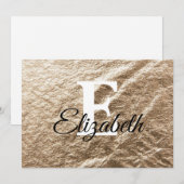 gemorste monogramtypografie goudpapier feestdagenkaart (Voorkant / Achterkant)