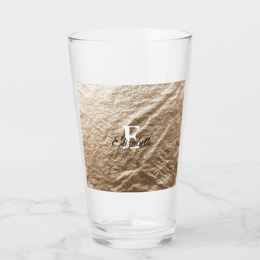  gemorste monogramtypografie goudpapier glas (Voorkant)