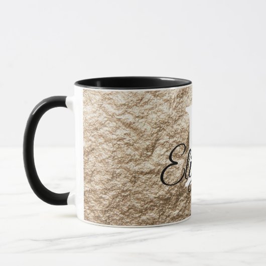 gemorste monogramtypografie goudpapier mok (Links)