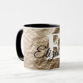 gemorste monogramtypografie goudpapier mok (Voorkant links)