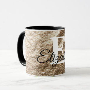 gemorste monogramtypografie goudpapier mok