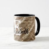 gemorste monogramtypografie goudpapier mok (Voorkant rechts)