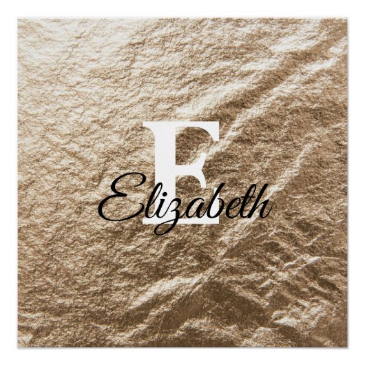 gemorste monogramtypografie goudpapier perfect poster (Voorkant)