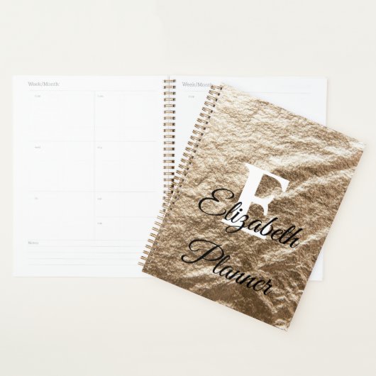  gemorste monogramtypografie goudpapier planner (Display)