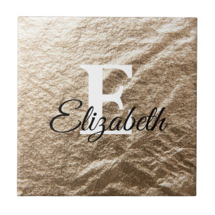 gemorste monogramtypografie goudpapier tegeltje