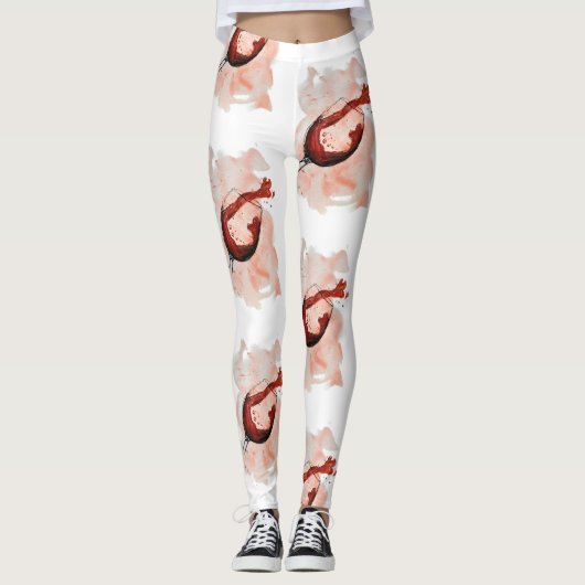 Gemorste rode wijn glas – Elegante en expressieve  Leggings (Voorkant)
