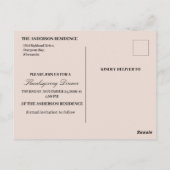 Gemoste Turkije Floral Save the Date Thanksgiving Briefkaart (Achterkant)