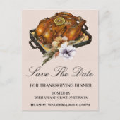Gemoste Turkije Floral Save the Date Thanksgiving Briefkaart (Voorkant)