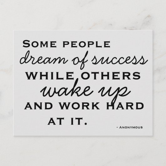 Gemotiveerd en geïnspireerd succes van het Briefka Briefkaart (Voorkant)