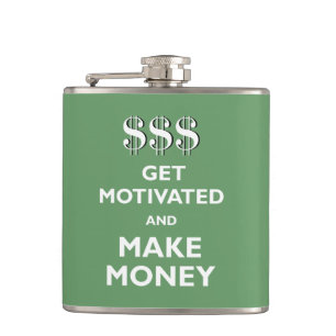 Gemotiveerd en geld verdienen heupfles