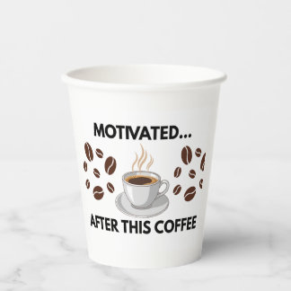 Gemotiveerd Na Deze Koffie – Minimalistische Papie Papieren Bekers