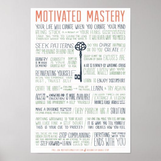 Gemotiveerde Mastery Manifesto (11x16 inch) Poster (Voorkant)