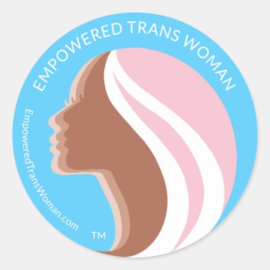 Gemotiveerde Trans Woman 3" Sticker (#A) Blad van  (Voorkant)