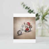 Gemotoriseerde kerstman feestdagenkaart (Staand voorkant)