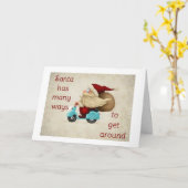 ** GEMOTORISEERDE KERSTMAN** KOMT UW KANT OP! KAART (Gele Bloem)