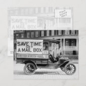 Gemotoriseerde Mail Wagon van de US Post Kantoor. Briefkaart (Voorkant / Achterkant)