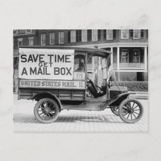 Gemotoriseerde Mail Wagon van de US Post Kantoor. Briefkaart