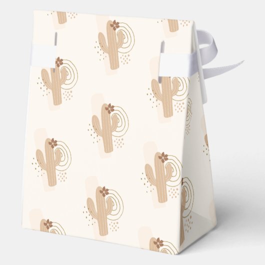 Gemotoriseerde minimalistische Boho Desert Cactus  Bedankdoosjes (Achterkant)